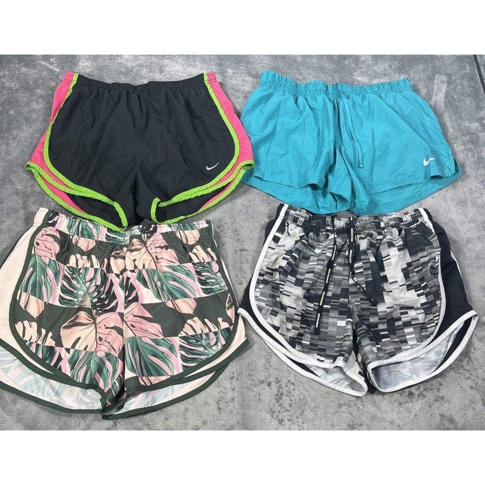 Lot Of 4 Nike Dri Fit Size Medium Womens Running Shorts Athletic Gym Workout